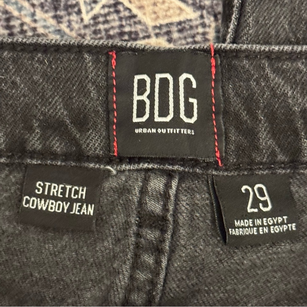 BDG Urban Outfitters Black Denim Stretch Cowboy Jeans Size 29 - Picture 8 of 11